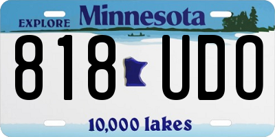 MN license plate 818UDO