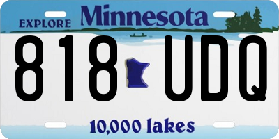 MN license plate 818UDQ