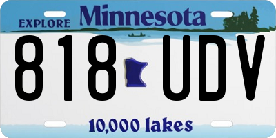 MN license plate 818UDV