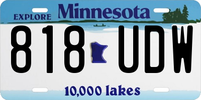 MN license plate 818UDW