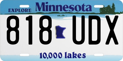 MN license plate 818UDX