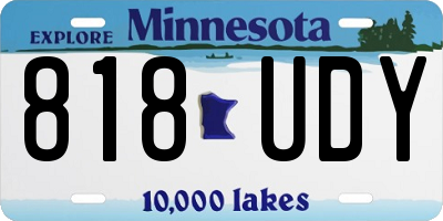 MN license plate 818UDY