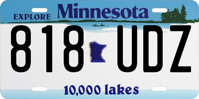 MN license plate 818UDZ