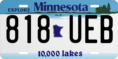 MN license plate 818UEB