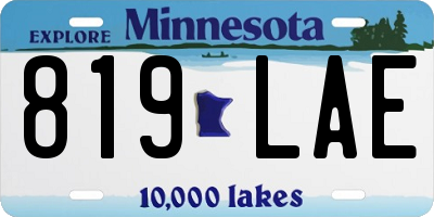 MN license plate 819LAE