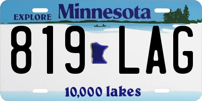 MN license plate 819LAG