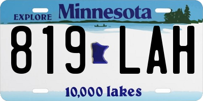 MN license plate 819LAH