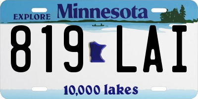 MN license plate 819LAI