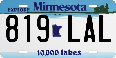 MN license plate 819LAL