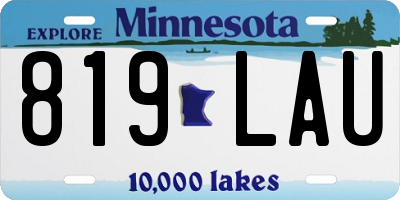 MN license plate 819LAU