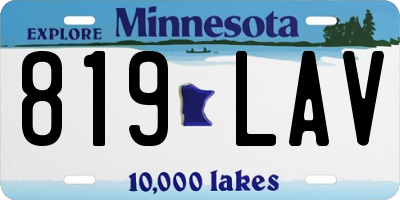 MN license plate 819LAV