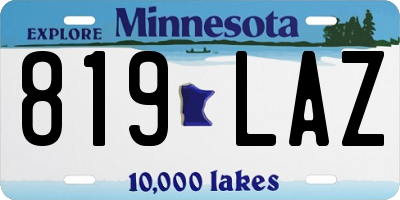 MN license plate 819LAZ