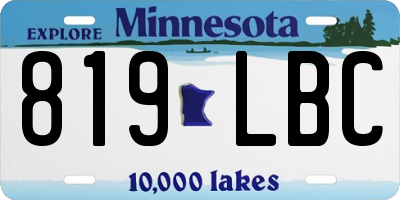 MN license plate 819LBC