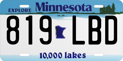 MN license plate 819LBD