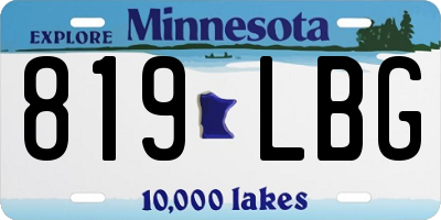 MN license plate 819LBG