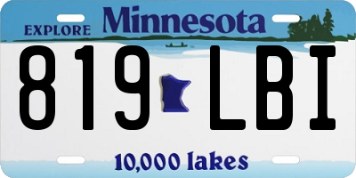 MN license plate 819LBI