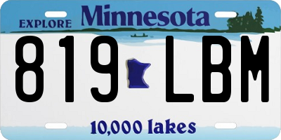 MN license plate 819LBM