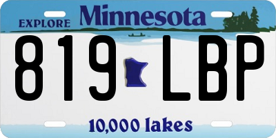 MN license plate 819LBP