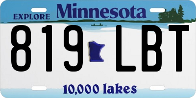 MN license plate 819LBT