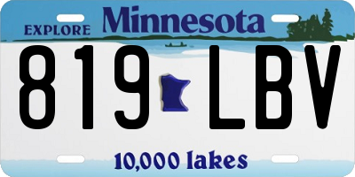 MN license plate 819LBV