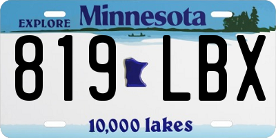 MN license plate 819LBX