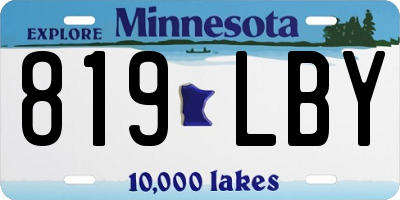 MN license plate 819LBY
