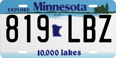 MN license plate 819LBZ