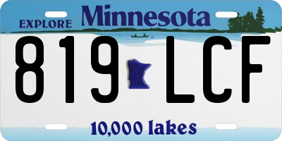 MN license plate 819LCF