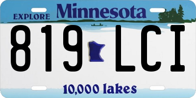 MN license plate 819LCI
