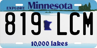 MN license plate 819LCM