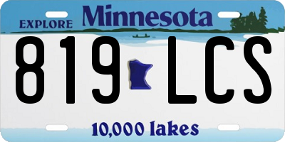 MN license plate 819LCS