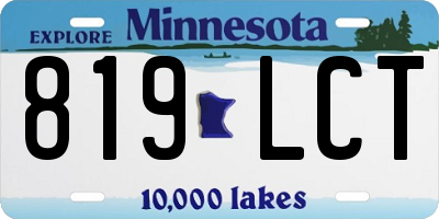 MN license plate 819LCT