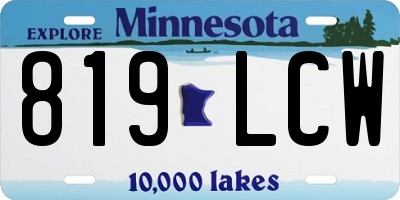MN license plate 819LCW