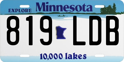MN license plate 819LDB
