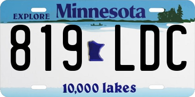 MN license plate 819LDC