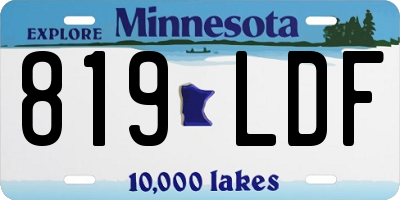 MN license plate 819LDF
