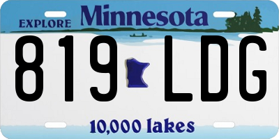 MN license plate 819LDG