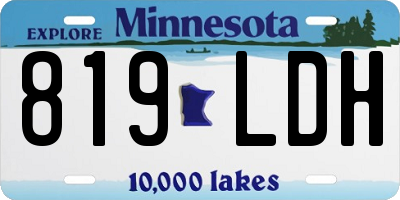 MN license plate 819LDH