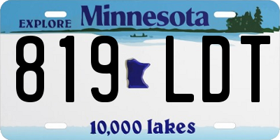 MN license plate 819LDT