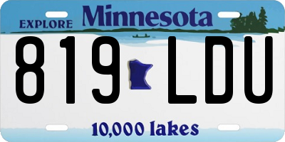 MN license plate 819LDU