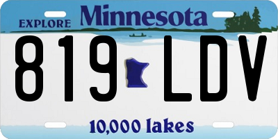 MN license plate 819LDV