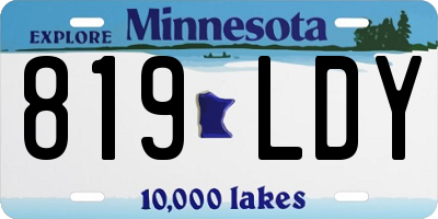 MN license plate 819LDY