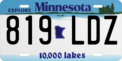 MN license plate 819LDZ