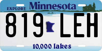 MN license plate 819LEH
