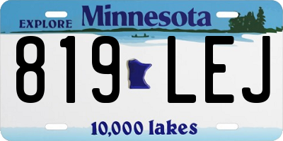 MN license plate 819LEJ