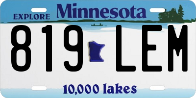 MN license plate 819LEM