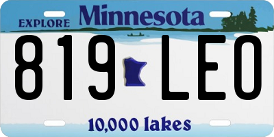 MN license plate 819LEO