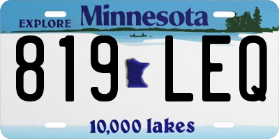 MN license plate 819LEQ
