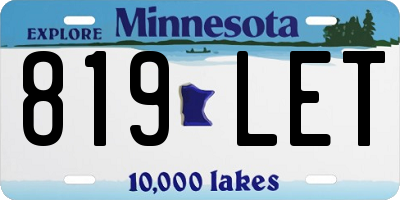 MN license plate 819LET