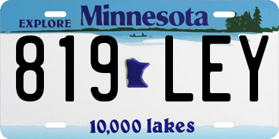 MN license plate 819LEY
